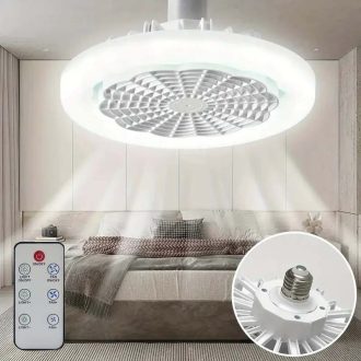 Kit 1/2 Peça Ventilador de Teto Com Led Controle Remoto 30W Resfriamento Destacável Doméstico Bivolt