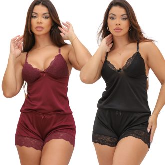 kit 2 baby doll sensual luxo confortável feminino adulto verão revenda