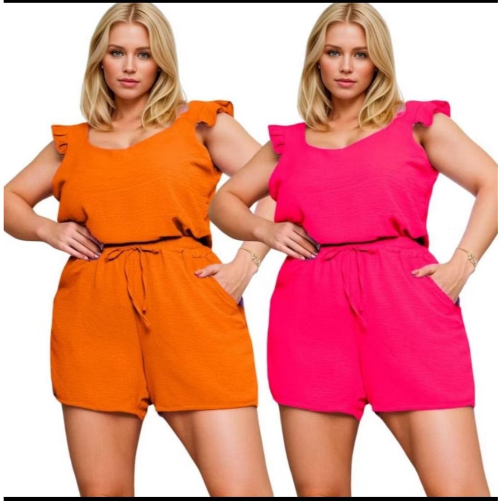 Kit 2 Conjunto Feminino Plus Size Curve Alcinha Moda Casual Verão