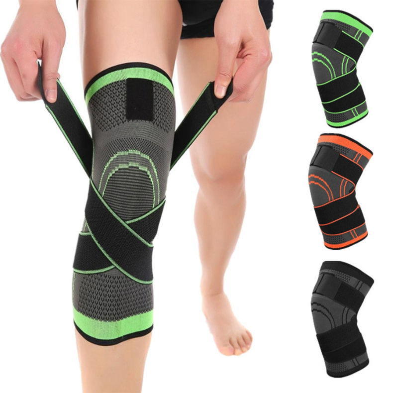 KIT 2 PCS Joelheira Esportiva Ajustável: Compressão Leve para Corrida Bike Musculação e Academia