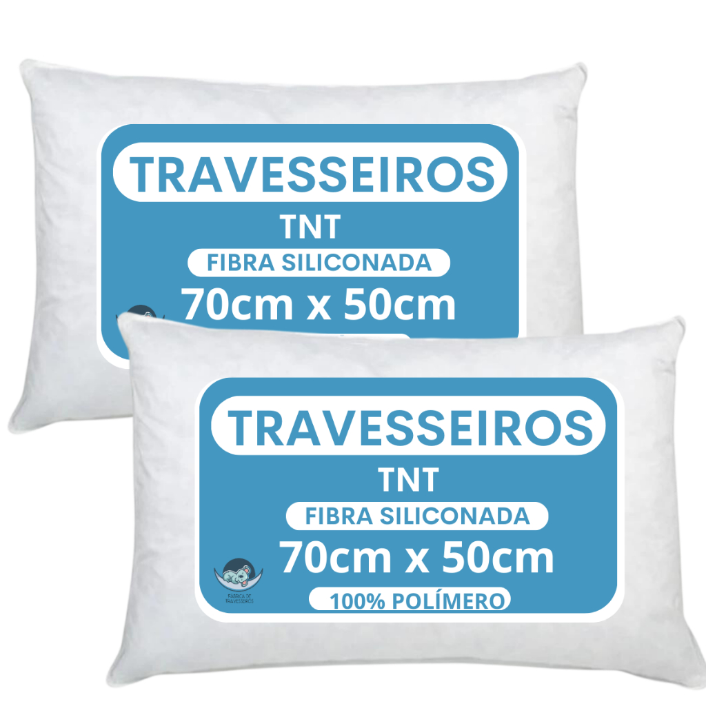 Kit 2 Travesseiro Alto Firme Antialergico 50x70cm extra macio tecido TNT fibra 100% siliconada