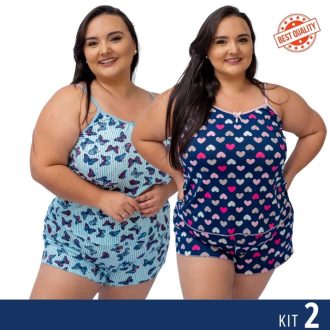 Kit 3 Baby Doll LIGANETE Plus Size Short Doll Pijama XGG Feminino Dormir Conjunto Promoção Barato Dormir Confortável