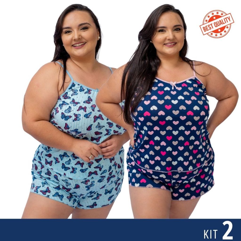 Kit 3 Baby Doll LIGANETE Plus Size Short Doll Pijama XGG Feminino Dormir Conjunto Promoção Barato Dormir Confortável