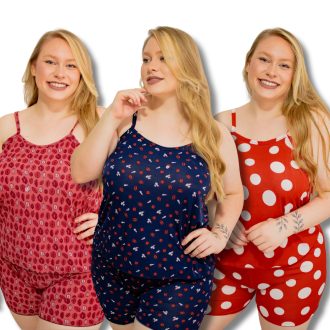 Kit 3 Baby Doll LIGANETE Plus Size Short Doll Pijama XGG Feminino Dormir Conjunto Promoção Barato Dormir Confortável