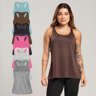 KIT 3 Regatas Básicas Lisas Modelo Nadador Corte a Fio - Academia