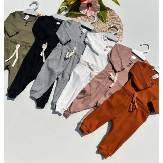kit 4 Peças ,Body e calca Bebe Menina Menino para inverno manga longa