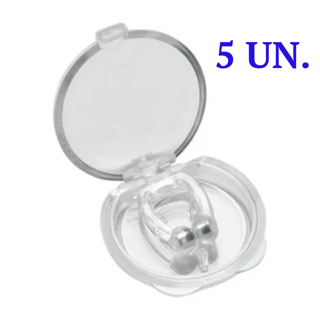 Kit 5 Dispositivos Anti Ronco - Clips Dilatadores Nasais Magnéticos para Melhorar o Sono e a Respiração