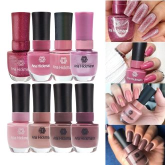 Kit 8 Esmalte Ana Hickmann Tons Rosa Nude Marrom Kit Manicure
