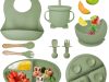 Kit 8 Peças de Talheres de Silicone para Bebês e Crianças