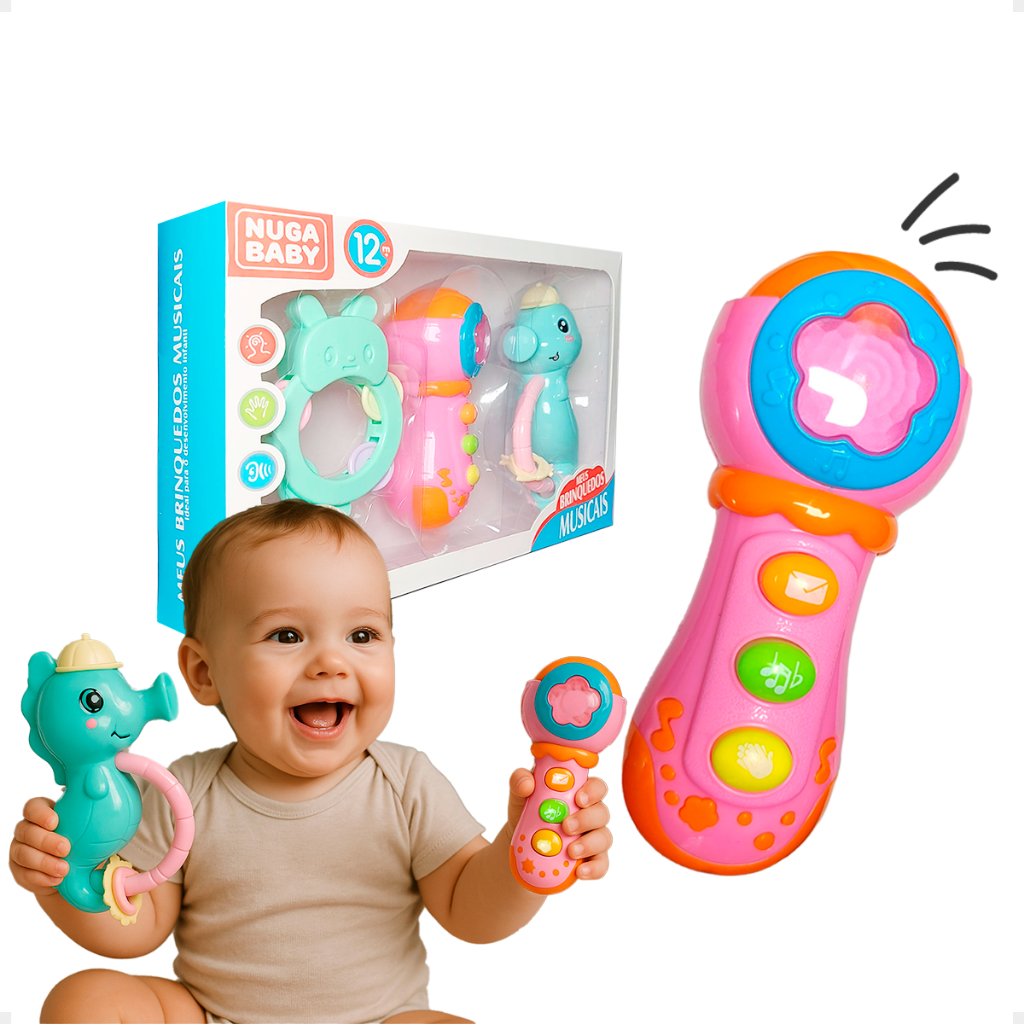 Kit Brinquedos Para Bebê Chocalhos Sensorial Brinquedo Infantil Musical Coisas de Bebê Neném Criança