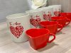 Kit carinho 4 canecas estampadas De Amor com 4 xícaras Coracao
