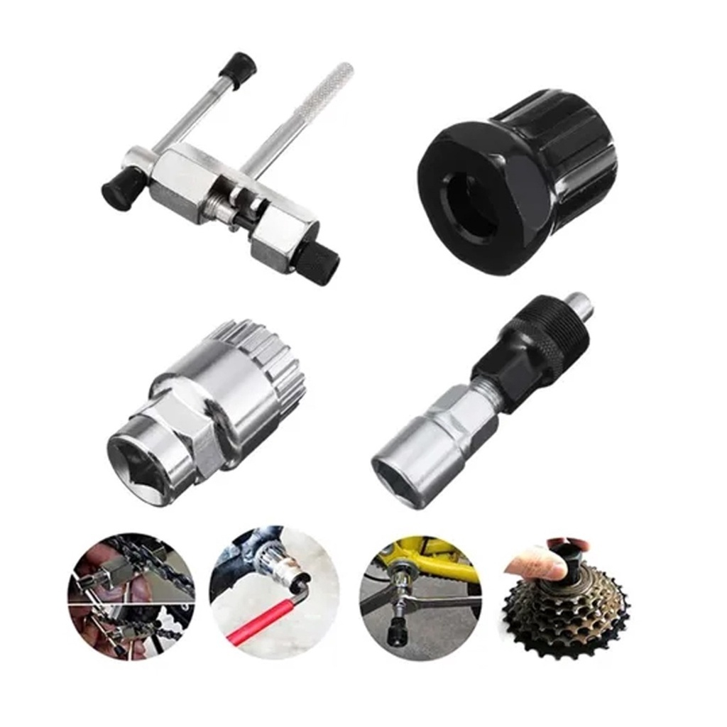 Kit De Chave Para Bike Extrator De Corrente Pedivela Movimento Central Para Consertos Reparos