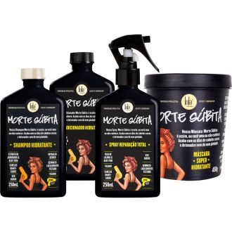 Kit Morte Súbita Contém Shampoo, Condicionador, Spray Reparação Total e Máscara Hidratante Lola