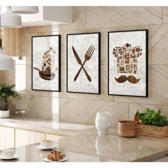 kit quadro decorativo decoração enfeite para cozinha moderna