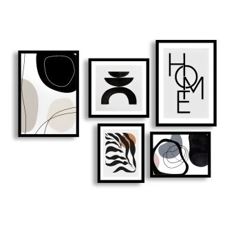 Kit Quadros Decoração 5 pçs Quadro Decoração Sala Quarto Escritório Casa