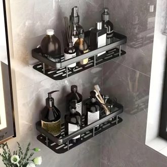 Kit Suporte Para Shampoo Antiferrugem Adesivo Sem Furo Prateleira Banheiro Top Premium