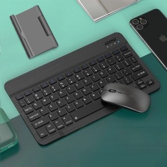 Kit Teclado e Mouse Sem Fio Bluetooth Colorido Compatível com Android iOS e Windows