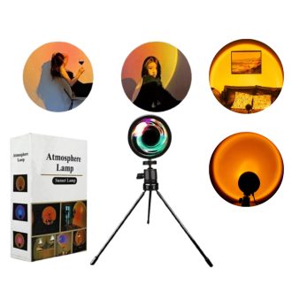 LÂMPADA COM PROJEÇÃO POR DO SOL LED/USB + MINI TRIPÉ DE FERRO LUMINARIA ABAJUR