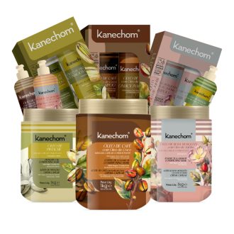 Lançamento Kanechom Kit Família Belezas da Terra Shampoo + Condicionador + Máscara 1kg + Creme para Pentear + Brinde