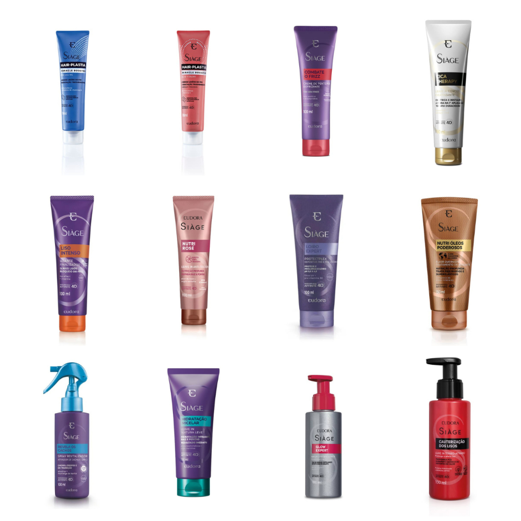 Leave-in Finalizador Siàge Eudora (Cauterização dos Fios hair plastia acid color cica therapy nutri rosé óleos poderosos revela os cachos combate o frizz loiro expert liso intenso micelar resgate imediato)