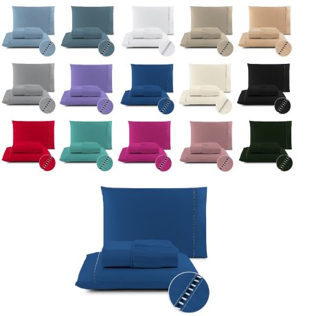 Lencol Padrão, Queen, King 400 Fios Micropercal Jogo De Cama Casal 03 Peças