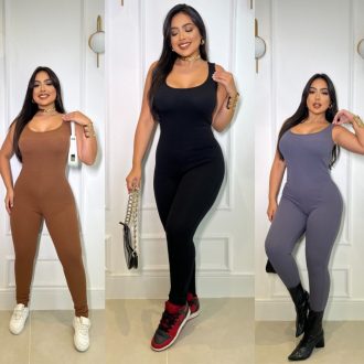 Macacão Virginia Com Bojo Comprido Anarruga Premium Com Alça Modelador Moderno todas Ocasiões