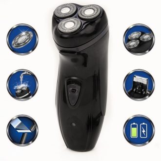[Máquina De Barbear Masculina Recarregável 220V 4D 3 Cabeças | TDU 220V Homens Elétrico Barbeador De Barba De Cabeça