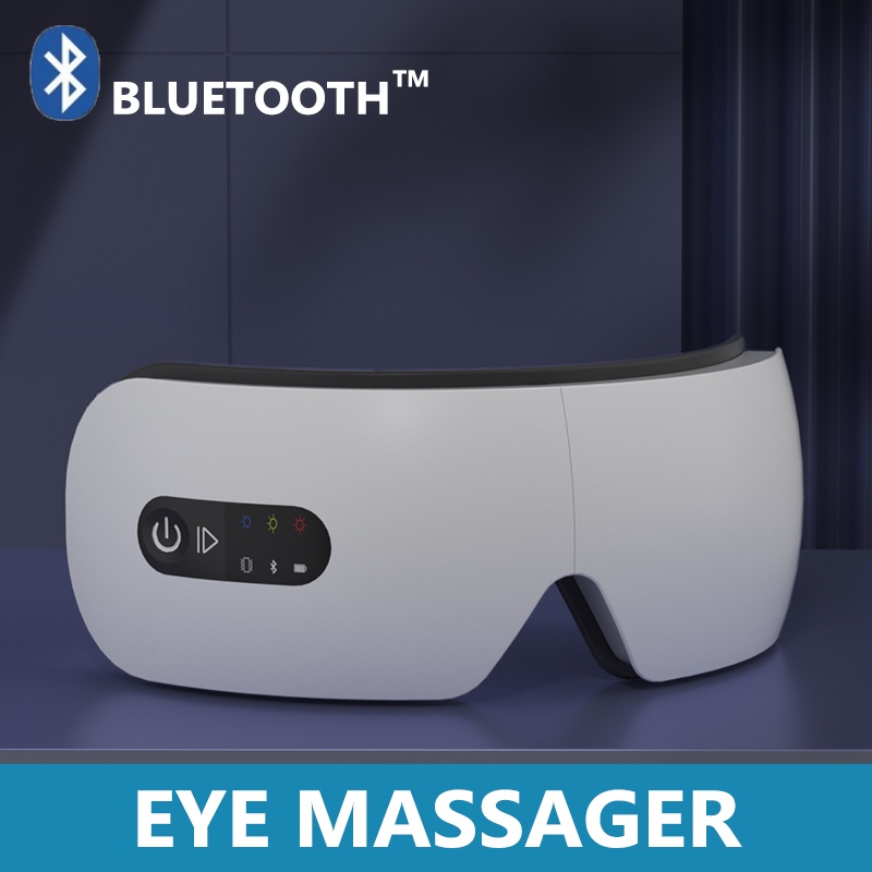 Massagem Dos Olhos Airbag Vibração Compressão A Quente Música Bluetooth Proteção Aliviar Fadiga Visor LED Criança Ou Adulto