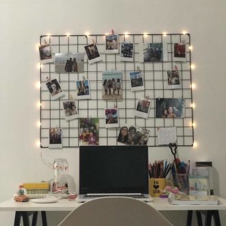 Memory Board Com Fio de Led Para Decoração Em Painel de Fotos Aramado