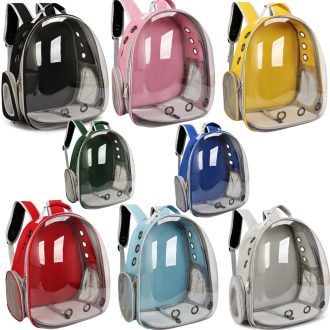 Mochila Bolsa Passeio Pet Visão Panorâmica Astronauta Gato Calopsita Cachorro Transporte de Cães