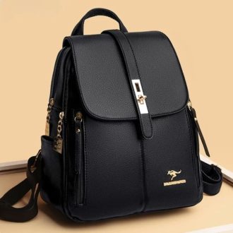 mochila De Costas Couro Social Feminina Elegante Reforçada Top canguru