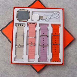 Novo Bluetooth smartwatch ultra 4 Em 1 Relógio Digital Feminino De 42mm Pulseira Colorida Rastreador De Freqüência Cardíaca