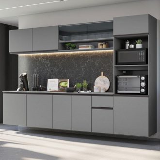 Papel De Parede Cinza 5M*45cm Autoadesivo À Prova De Óleo Decoração De Cozinha