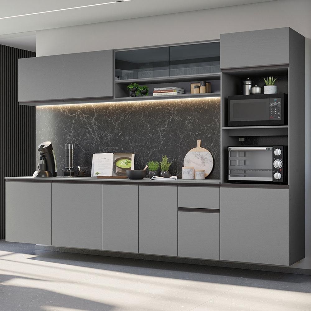 Papel De Parede Cinza 5M*45cm Autoadesivo À Prova De Óleo Decoração De Cozinha