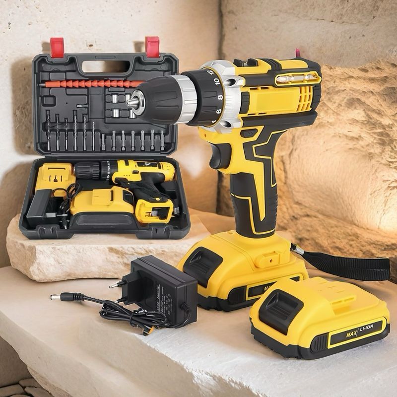 Parafusadeira Furadeira 12V 21V 2 Baterias Ou 1 Bateria Com Maleta e Acessórios Completo