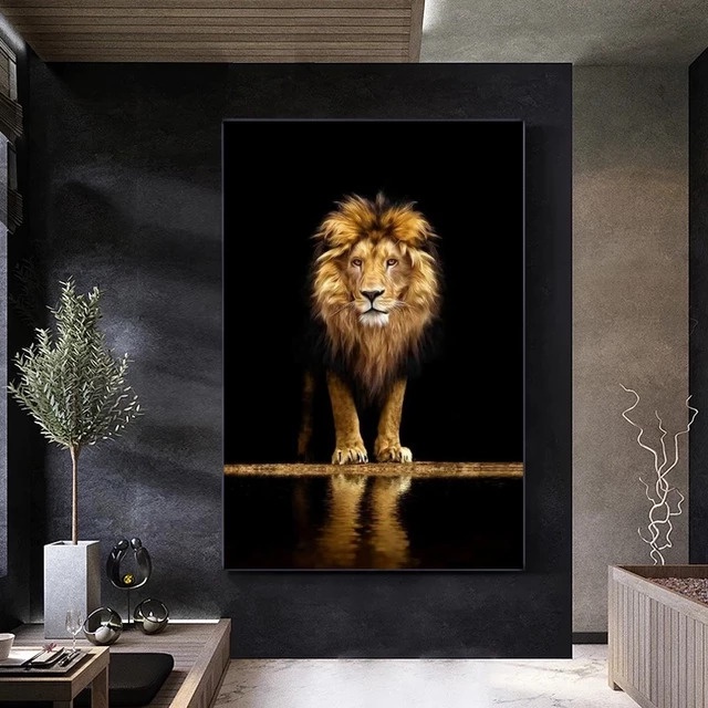 Quadro decorativo 100x70 com Moldura Grande Alta Resolução Para Sala Quarto Escritório Decoração