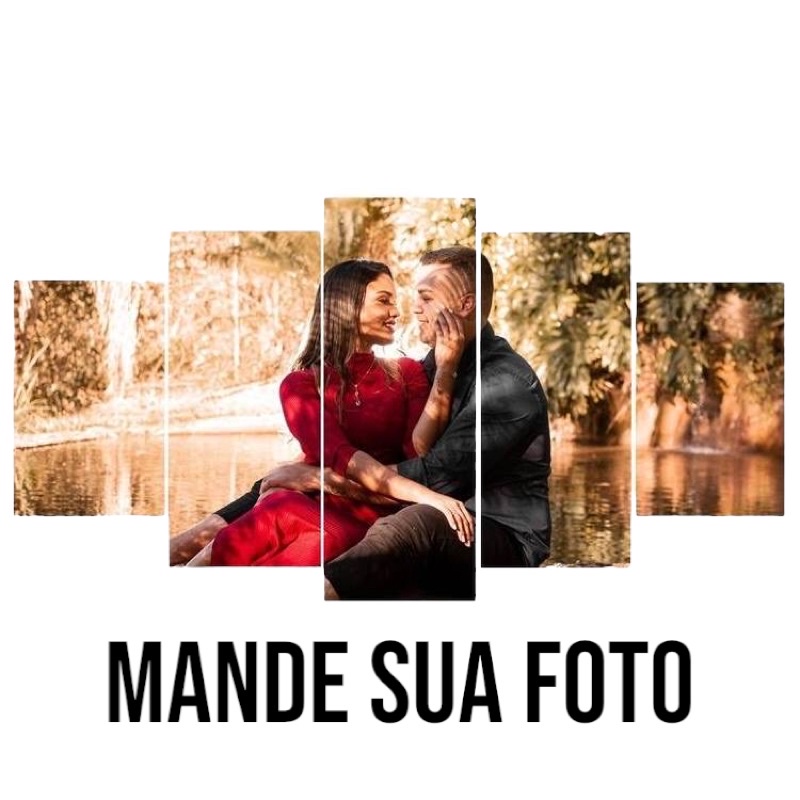 Quadro decorativo mosaico Grande 5 peças personalizado sua imagem sua foto família Logo Sala