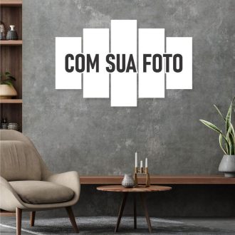 Quadro Personalizado - COM SUA FOTO 80X50 cm 5 Peças Decorativo