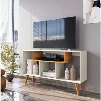 Rack para Sala Quarto TV 43 Polegadas Retro Moderno Zaarah - Várias Cores