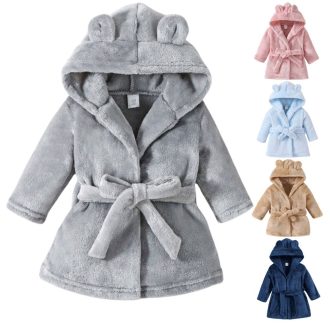 Roupão Infantil Quentinho Com Capuz e Cinto Tecido Plush Antialérgico