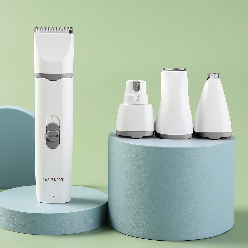 （Spot Brasil）4 em 1 pet grooming trimmer Kit Maquina De Tosa Pet Recarregável Aparadora Profissional Cachorro Gato Baixo Ruído Sem Fio kit De Aparador Elétrico De Pele De Pata De Cão Para
