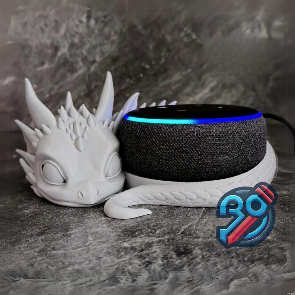 Suporte Dragão Alexa Echo Dot 3ª geração - Suporte para Echo Dot 3