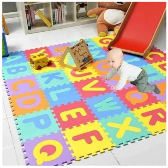 Tapete Alfabeto Eva Colchonete Bebê Tatame Infantil Educativo Criança 26 Peças 29x29cm 07mm