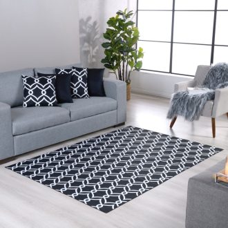 Tapete Geometrico PVC Emborrachado Para Sala 2m X 1,40m Decoração