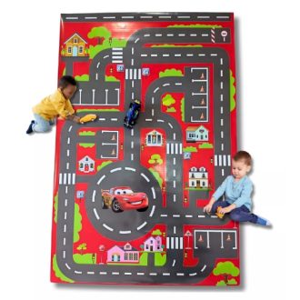 Tapete Ilustrativo Carros Pista de Corrida Carrinhos Brinquedo Crianças Infantil Carros em Lona 100x67