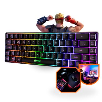 Teclado Semi Mecânico Com Led Gamer Multimidia Layout 60% á 100% Computador Notebook PC