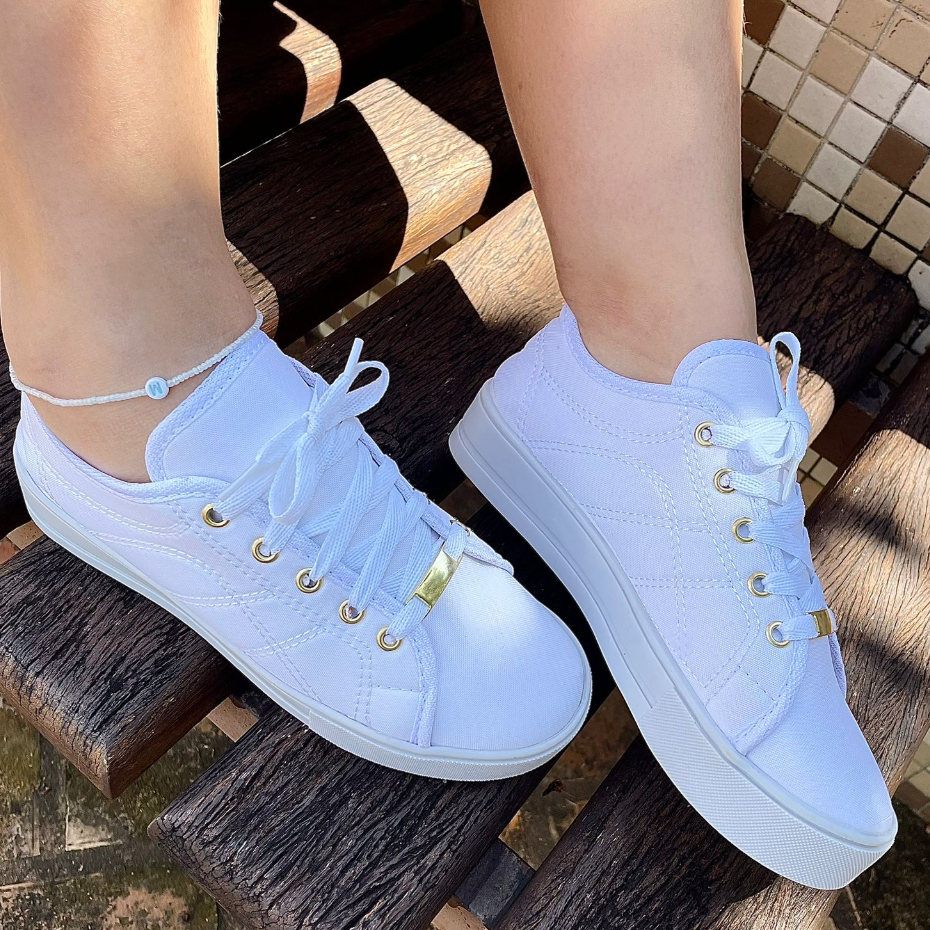 Tênis Casual Feminino - Leve e Confortável - Sapatênis Feminino - Calce Fácil - Envio Imediato