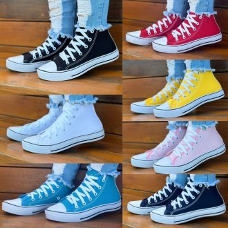 Tênis Feminino Masculino Star Cano Alto Escolar Casual Lançamento Promoção