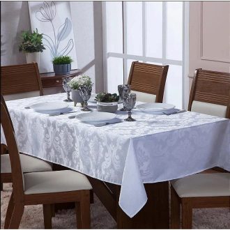 Toalha De Mesa Decoração 4 6 8 e 10 Lugares Bonita Estampada Jacquard - Envio Imediato
