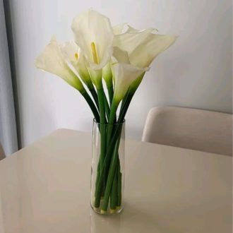 Vaso de vidro para flores - transparente para decoração - decore sua casa com suporte para vela.